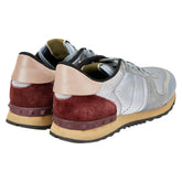ヴァレンティノ スニーカー サイズ:40 グレー ブルー ワインレッド レザー スエード メンズ VALENTINO 【中古】